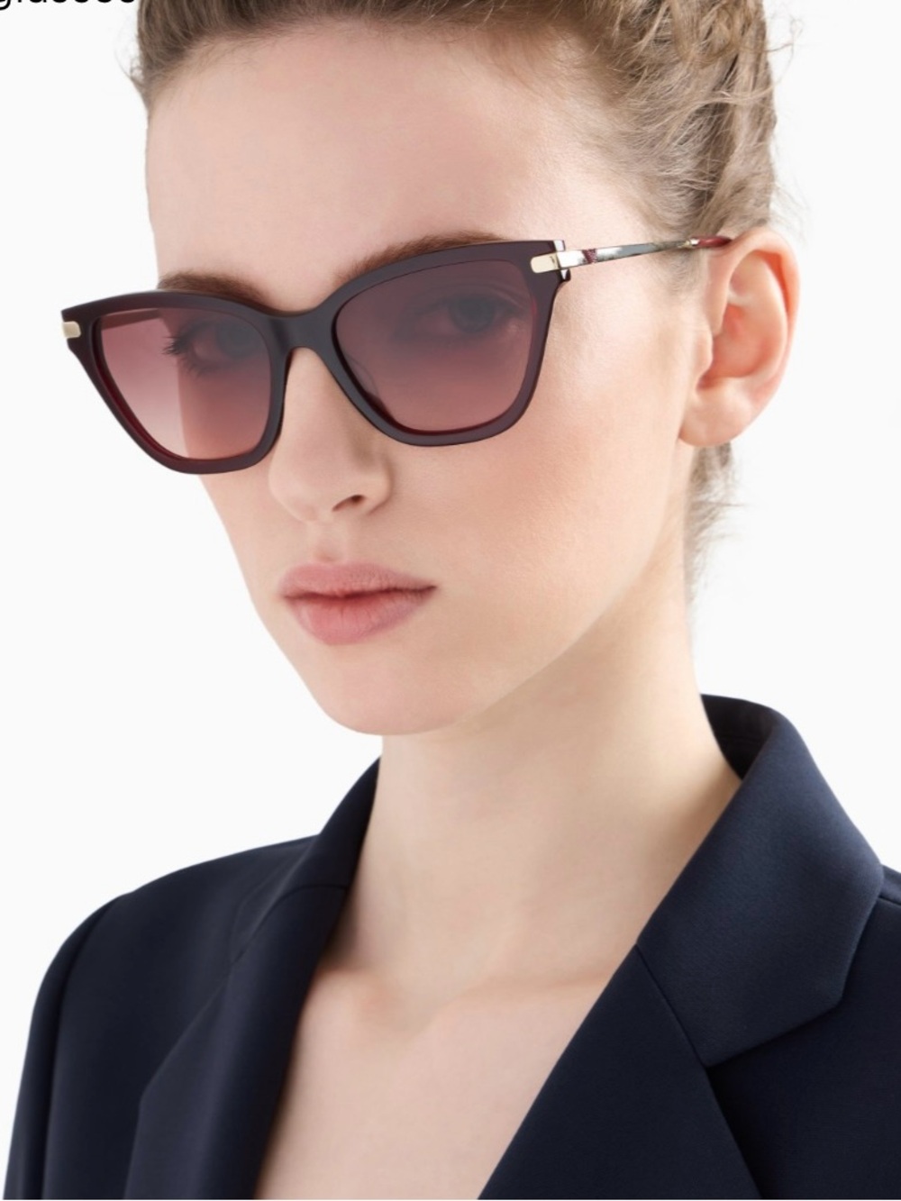 Emporio Armani Cat-Eye Sunglasses NWT Burgundy gold